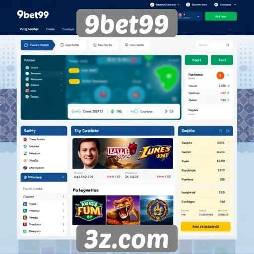 Interface do usuário no site 9bet99